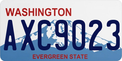 WA license plate AXC9023