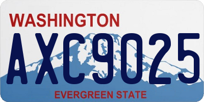 WA license plate AXC9025