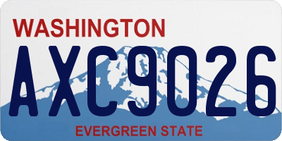 WA license plate AXC9026