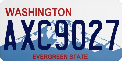 WA license plate AXC9027