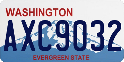 WA license plate AXC9032