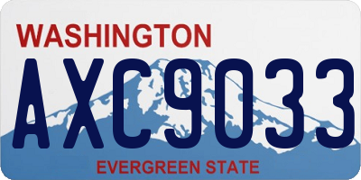 WA license plate AXC9033