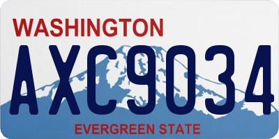 WA license plate AXC9034