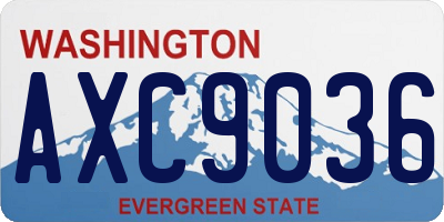 WA license plate AXC9036