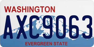 WA license plate AXC9063