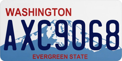 WA license plate AXC9068