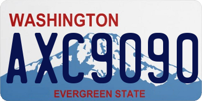 WA license plate AXC9090