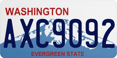 WA license plate AXC9092