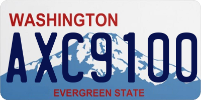 WA license plate AXC9100