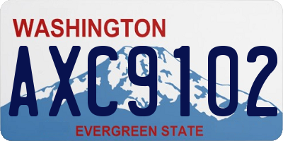 WA license plate AXC9102