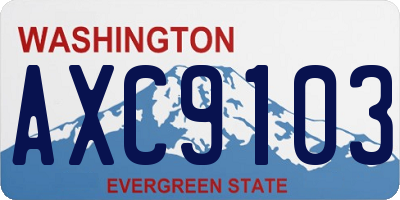 WA license plate AXC9103