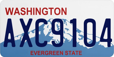 WA license plate AXC9104