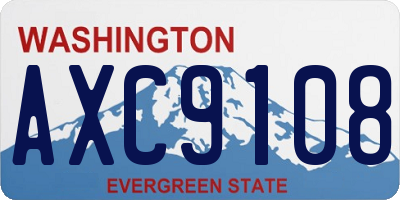 WA license plate AXC9108