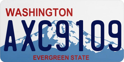 WA license plate AXC9109