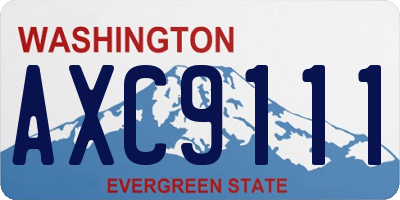 WA license plate AXC9111