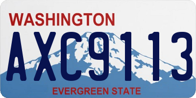 WA license plate AXC9113