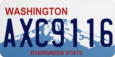 WA license plate AXC9116