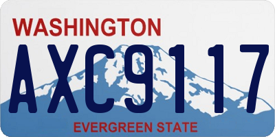 WA license plate AXC9117