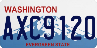 WA license plate AXC9120
