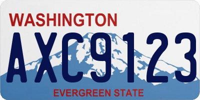 WA license plate AXC9123