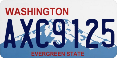 WA license plate AXC9125
