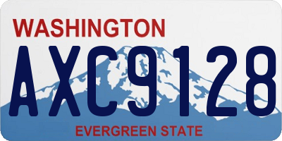 WA license plate AXC9128