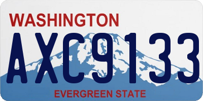 WA license plate AXC9133