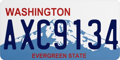 WA license plate AXC9134