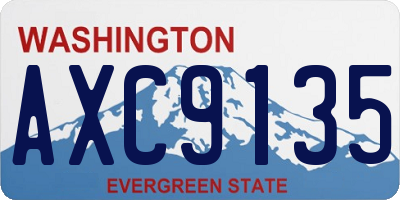 WA license plate AXC9135