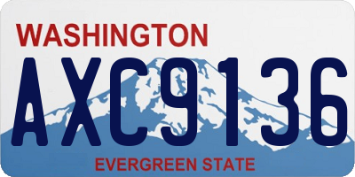 WA license plate AXC9136