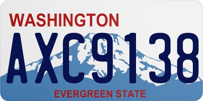 WA license plate AXC9138