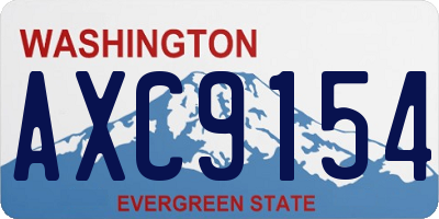 WA license plate AXC9154