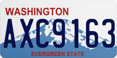 WA license plate AXC9163