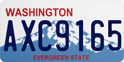 WA license plate AXC9165