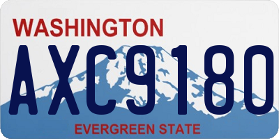 WA license plate AXC9180