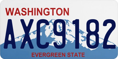 WA license plate AXC9182
