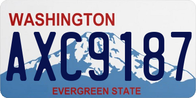 WA license plate AXC9187