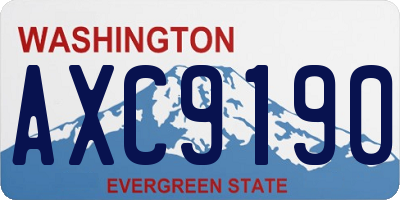 WA license plate AXC9190