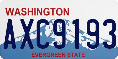 WA license plate AXC9193