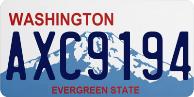 WA license plate AXC9194