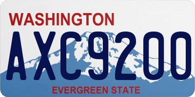 WA license plate AXC9200