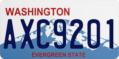 WA license plate AXC9201