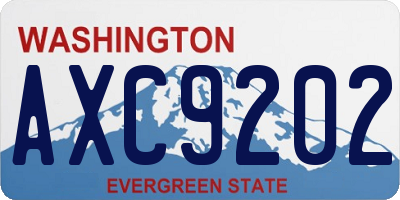 WA license plate AXC9202