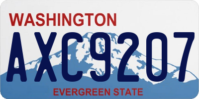 WA license plate AXC9207