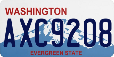 WA license plate AXC9208