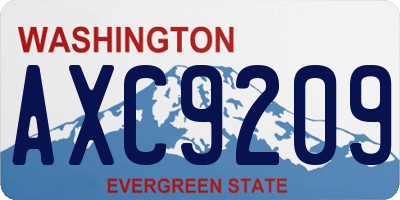 WA license plate AXC9209
