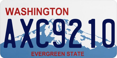 WA license plate AXC9210