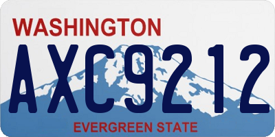 WA license plate AXC9212
