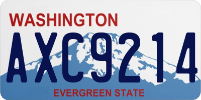 WA license plate AXC9214