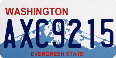 WA license plate AXC9215